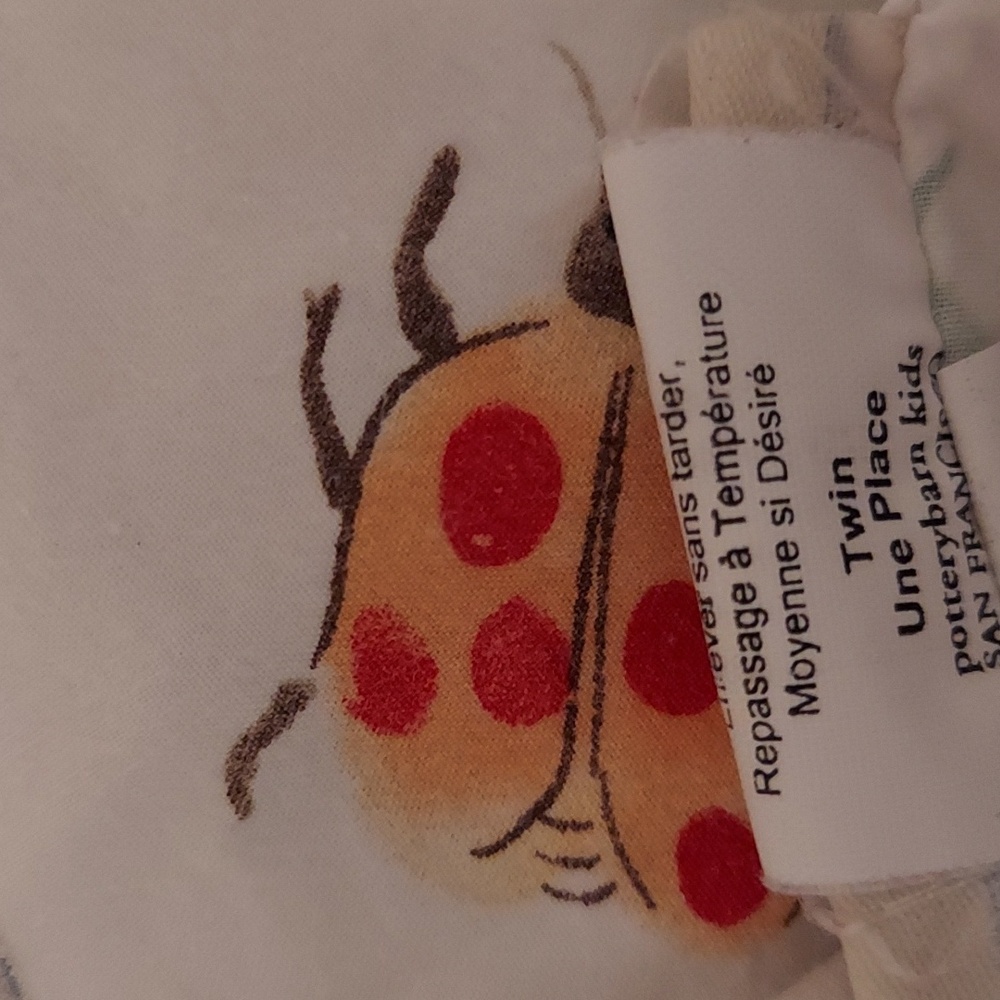 Pottery Barn Kids Bugs Nature Twin Flat Sheet Cotton - Picture 5 of 5